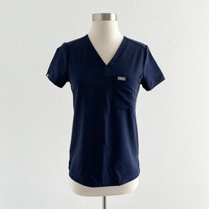 FIGS Catarina One-Pocket Scrub Top Navy Blue XXS